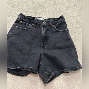Abercrombie & Fitch Black wash curve love dad shorts